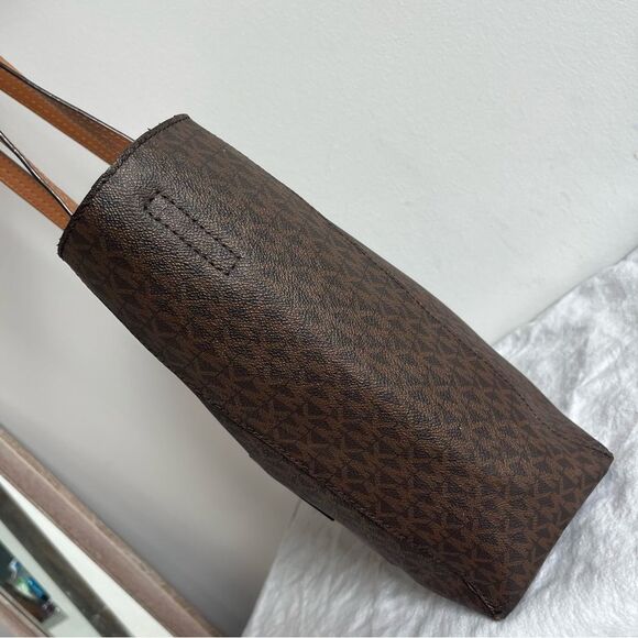 MICHAEL KORS Brown Signature North South Jet Set Voyager Tote laptop Work Bag - Picture 3 of 11